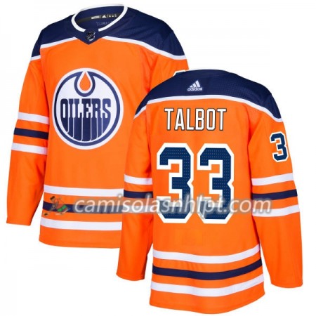 Camisola Edmonton Oilers Cam Talbot 33 Adidas 2017-2018 Laranja Authentic - Homem